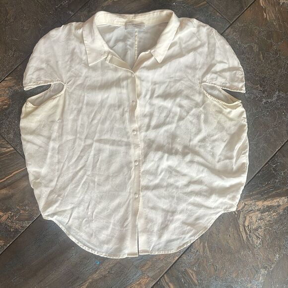 HABITUAL Lennon 100 % Silk Blouse Ivory Size Small - Picture 7 of 14